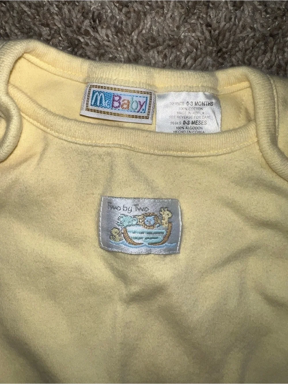Carter's Orange & Yellow Sleeper Romper Pair with Train Applique